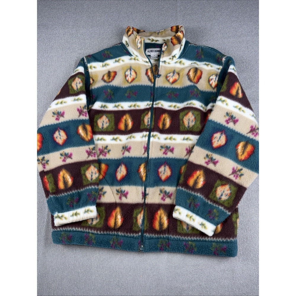 Vintage 90s Alfred Dunner Fall Foliage Full Zip Fleece Jacket Multicolor Autumn